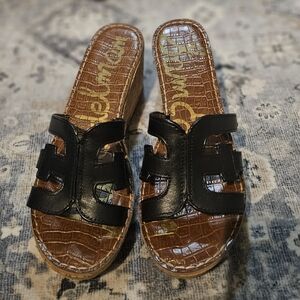 Sam Edelman Black and Brown Platform Sandals